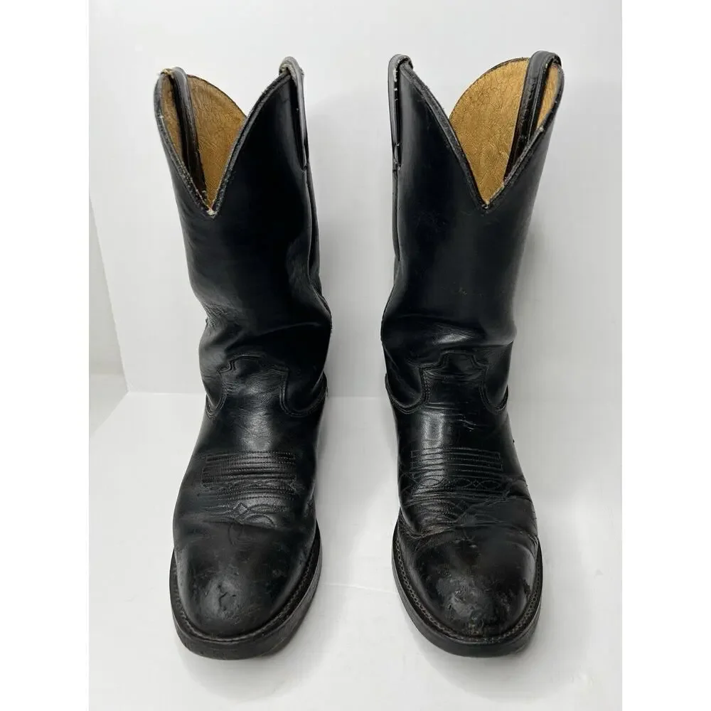 Vintage Durango Men's Western Black Leather Cowboy Boots Western Size 7.5